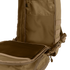 The Condor Compact Assault Backpack Gen II 24L in tan, designed for EDC and bushcraft, features a mesh pocket on the flap and a spacious main compartment with extra storage slots.