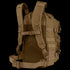 The Condor Compact Assault Backpack Gen II 24L in tan features multiple straps, padded shoulder supports, a mesh back panel, and side MOLLE webbing—ideal for military or law enforcement use.