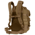 The Condor Compact Assault Backpack Gen II 24L in tan features multiple straps, padded shoulder supports, a mesh back panel, and side MOLLE webbing—ideal for military or law enforcement use.