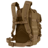 The Condor Compact Assault Backpack Gen II 24L in tan features multiple straps, padded shoulder supports, a mesh back panel, and side MOLLE webbing—ideal for military or law enforcement use.