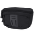 The Condor Draw Down Waist Pack Gen III is a black tactical zippered pouch made from durable fabric, featuring a front pocket and a rubberized accent panel.