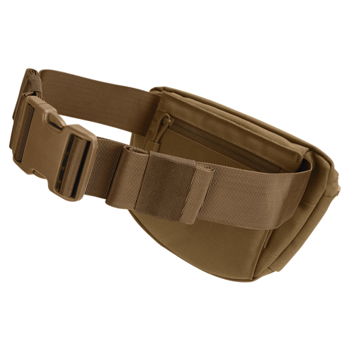 The Condor Draw Down Waist Pack Gen III features a large adjustable strap, plastic buckle, and zippered main compartment—ideal for first responders or law enforcement professionals.