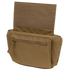 The Condor Draw Down Waist Pack Gen III is a tan tactical pouch with a zippered front pocket and hook-and-loop flap, crafted from durable fabric for military or first responder use when carrying small gear or accessories.