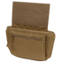 The Condor Draw Down Waist Pack Gen III is a tan tactical pouch with a zippered front pocket and hook-and-loop flap, crafted from durable fabric for military or first responder use when carrying small gear or accessories.