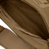 Close-up view of the Condor Draw Down Waist Pack Gen III in tan, showing its tactical fabric interior, visible zipper, and strap.