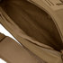 Close-up view of the Condor Draw Down Waist Pack Gen III in tan, showing its tactical fabric interior, visible zipper, and strap.