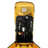 The Condor Nomad Backpack 25L is open, showing gadgets, cables, pens, a flashlight, and tools neatly arranged in mesh and elastic compartments.