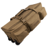 The Condor Haul 37 Rolling Duffle is a spacious tan tactical bag with multiple zippered compartments, sturdy handles, and heavy-duty wheels—perfect for first responders or military use.