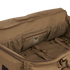 Open tan Haul 37 Rolling Duffle by Condor showing mesh pockets, interior straps, and a zippered compartment—perfect for tactical or first responder use.