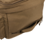 Close-up of the Condor Haul 37 Rolling Duffle in brown, featuring a front zippered pocket and mesh side pocket, shown on a white background.