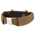 The Condor Slim Battle Belt in coyote brown features a silver buckle, padded black interior, and multiple attachment loops with MOLLE webbing—ideal for high mobility operations.