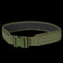 The Condor LCS Gun Belt in Olive Drab features durable tactical nylon, a strong plastic buckle, and laser-cut MOLLE webbing for attaching gear.