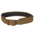 The Condor LCS Gun Belt is a tactical brown nylon belt with a plastic buckle and reinforced black inner lining, ideal for military or first responder utility use.