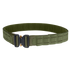 The Condor LCS Cobra Gun Belt is an olive green tactical belt with a black buckle and laser-cut MOLLE slots, built for heavy-duty use.