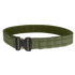 The Condor LCS Cobra Gun Belt is an olive green tactical belt with a black buckle and laser-cut MOLLE slots, built for heavy-duty use.