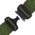 Close-up of the Condor LCS Cobra Gun Belt in MultiCam, featuring a black metal buckle partially unclasped to reveal the locking mechanism—ideal for EDC or shooting range trips.