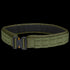 The Condor LCS Cobra Gun Belt in Olive Drab features a black and gold metal buckle, reinforced stitching, and multiple slots along its length.