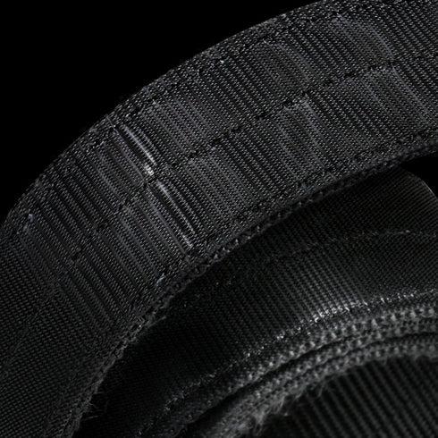 Close-up of the Condor Inner Belt, a black hook-and-loop fastener, highlighting its textured fibers for secure, reliable attachment—ideal for military and bushcraft gear.