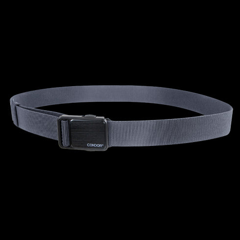 The Condor EDC Belt is a black nylon tactical belt with a rectangular buckle, shown on a white background—perfect for bushcraft or law enforcement professionals.