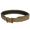 The Condor LCS Vector Belt is a tan tactical belt with a large plastic buckle and MOLLE webbing, designed for carrying gear. Ideal for law enforcement or first responders, it is shown against a white background.