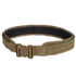 The Condor LCS Vector Belt is a tan tactical belt with a large plastic buckle and MOLLE webbing, designed for carrying gear. Ideal for law enforcement or first responders, it is shown against a white background.