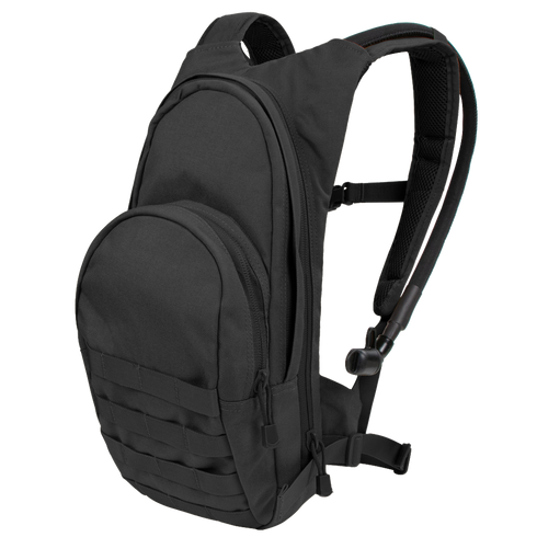 The Condor Hydration Backpack 8L features two zippered compartments, front MOLLE webbing, an adjustable shoulder strap, and a hydration tube attachment—perfect for first responders and law enforcement professionals.