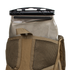 A Condor Hydration Backpack 8L in tan, featuring mesh detailing, has a tactical bladder with a black slider partially inserted into its back pocket.