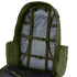 The Condor 3-Day Assault Backpack 50L is open, displaying interior straps and buckles for securing items, a light gray lining, and a mesh pocket visible on the left side.