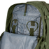 The Condor 3-Day Assault Backpack 50L opens to reveal a gray inner compartment with multiple pockets, elastic loops, and a zippered mesh section for organized storage.