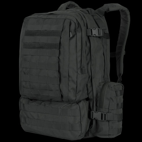 The Condor 3-Day Assault Backpack 50L features multiple compartments, adjustable shoulder straps, and front/side MOLLE webbing—ideal for law enforcement, first responders, or transporting gear to the range.