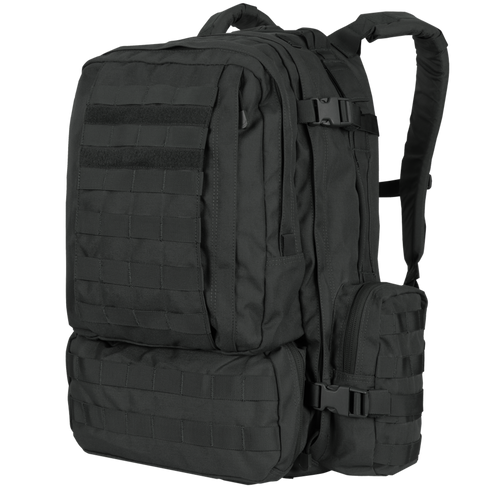 The Condor 3-Day Assault Backpack 50L features multiple compartments, adjustable shoulder straps, and front/side MOLLE webbing—ideal for law enforcement, first responders, or transporting gear to the range.