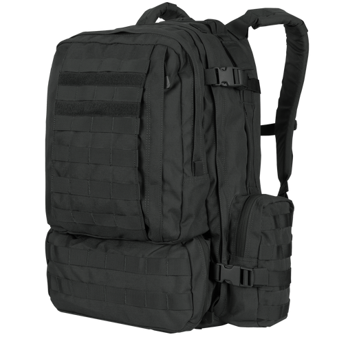 The Condor 3-Day Assault Backpack 50L features multiple compartments, adjustable shoulder straps, and front/side MOLLE webbing—ideal for law enforcement, first responders, or transporting gear to the range.