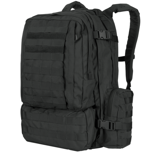 The Condor 3-Day Assault Backpack 50L features multiple compartments, adjustable shoulder straps, and front/side MOLLE webbing—ideal for law enforcement, first responders, or transporting gear to the range.