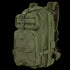 The Condor Compact Assault Backpack 24L is a green tactical pack featuring multiple zippered compartments, adjustable straps, and front and side MOLLE webbing—ideal for military or first responder use.