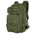 The Condor Compact Assault Backpack 24L is a green tactical pack featuring multiple zippered compartments, adjustable straps, and front and side MOLLE webbing—ideal for military or first responder use.