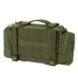 The Condor Deployment Bag 6.5L is a green tactical bag featuring multiple compartments, MOLLE webbing on the back, a top handle, and two snap-button straps for easy attachment.