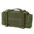 The Condor Deployment Bag 6.5L is a green tactical bag featuring multiple compartments, MOLLE webbing on the back, a top handle, and two snap-button straps for easy attachment.