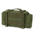The Condor Deployment Bag 6.5L is a green tactical bag featuring multiple compartments, MOLLE webbing on the back, a top handle, and two snap-button straps for easy attachment.