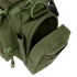 Close-up of the Condor Deployment Bag 6.5L in olive green, highlighting zippers, multiple compartments, and a partially open pocket.