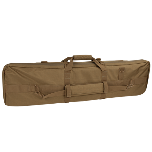 The Condor 42 Single Rifle Case is a brown, rectangular soft case with handles, straps, and buckles—perfect for safely transporting long items like rifles or gear, making it ideal for tactical or law enforcement use.