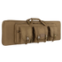 The Condor 42 Single Rifle Case is a tan, rectangular tactical bag with three front pouches, two carrying handles, and buckle closures, designed for secure transport of gear or equipment for military or first responder use.