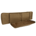 The Condor 36 Single Rifle Case in tan is partially unzipped, revealing interior padding and compartments ideal for EDC or bushcraft gear organization.