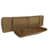 The Condor 36 Single Rifle Case in tan is partially unzipped, revealing interior padding and compartments ideal for EDC or bushcraft gear organization.