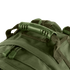 Close-up of the Condor Medium Assault Backpack 30L in green, highlighting its sturdy plastic handle, durable zipper pulls, and reinforced fabric stitching.