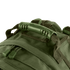 Close-up of the Condor Medium Assault Backpack 30L in green, highlighting its sturdy plastic handle, durable zipper pulls, and reinforced fabric stitching.