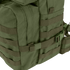 Close-up of the Condor Medium Assault Backpack 30L in green, featuring multiple webbing straps, zippers, and a plastic buckle—ideal for outdoor or military use.