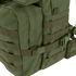 Close-up of the Condor Medium Assault Backpack 30L in green, featuring multiple webbing straps, zippers, and a plastic buckle—ideal for outdoor or military use.