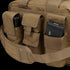 A close-up of the Condor Tactical Response Bag 8L in tan, featuring three external pouches each holding a black magazine—perfect gear for first responders and law enforcement.