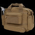 The Condor Tactical Response Bag 8L, shown in tan canvas with sturdy handles and multiple compartments, features a side pocket holding a water bottle and is ideal for military or first responders, displayed on a white background.