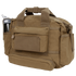 The Condor Tactical Response Bag 8L, shown in tan canvas with sturdy handles and multiple compartments, features a side pocket holding a water bottle and is ideal for military or first responders, displayed on a white background.